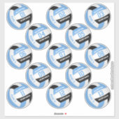 13 volleyballers noemen lichtblauw zwart sticker (Vel)