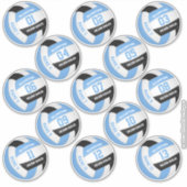 13 volleyballers noemen lichtblauw zwart sticker (Voorkant)