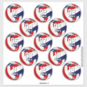 13 volleyballers Rood Blauw Team Kleuren Sticker (Vel)