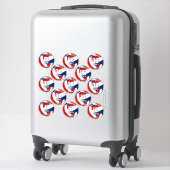 13 volleyballers Rood Blauw Team Kleuren Sticker (Koffer)