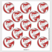 13 volleyballers rood wit team kleuren sticker (Vel)