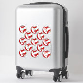 13 volleyballers rood wit team kleuren sticker (Koffer)