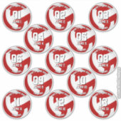 13 volleyballers rood wit team kleuren sticker (Voorkant)