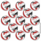 13 volleyballers rood zwart team kleuren sticker (Voorkant)