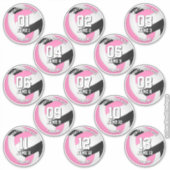 13 volleyballers roze zwarte team kleuren sticker (Voorkant)