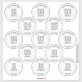 13 volleybalspelers INDIVIDUEEL gepersonaliseerd Sticker (Vel)