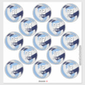 13 volleybalspelers LT Blue Navy Team kleuren Sticker (Vel)