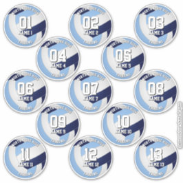 13 volleybalspelers LT Blue Navy Team kleuren Sticker