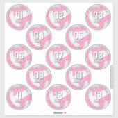 13 volleybalsters Boho Bloemenpaisleys Roze Sticker (Vel)
