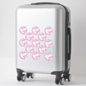 13 volleybalsters Boho Bloemenpaisleys Roze Sticker (Koffer)