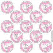 13 volleybalsters Boho Bloemenpaisleys Roze Sticker (Voorkant)