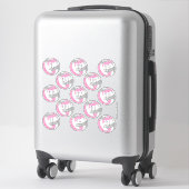 13 volleybalsters Boho Paisleys roze grijs Sticker (Koffer)