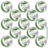 13 volleybalsters Groen Grijs Team kleuren Sticker (Voorkant)