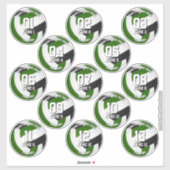 13 Volleybalsters Groen Zwart Team Kleuren Sticker (Vel)