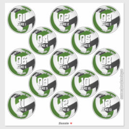 13 Volleybalsters Groen Zwart Team Kleuren Sticker