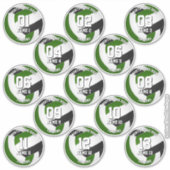 13 Volleybalsters Groen Zwart Team Kleuren Sticker (Voorkant)