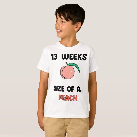 13 weken zwangerschap - Schattigee retro fruit van T-shirt (Voorkant volledig)