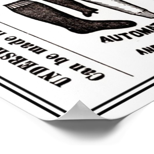 13 x 19-inch antiek breimachine poster (Hoek)