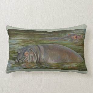 13" x 21" Nijlpaard Lendenkussen Kussen