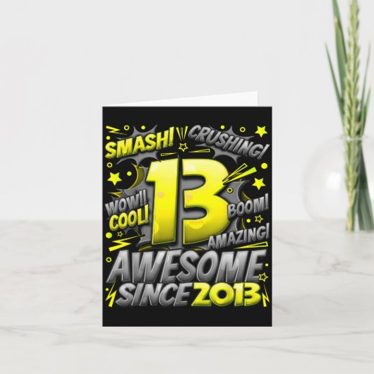 13 Year Old For Boys 13th Birthday Boy 13 Year Old Kaart (Voorkant)
