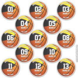 13 Zwart gouden sportteam kleuren basketbal Sticker