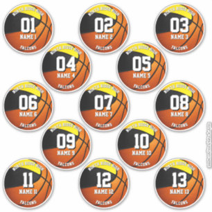 13 Zwart gouden sportteam kleuren basketbal Sticker