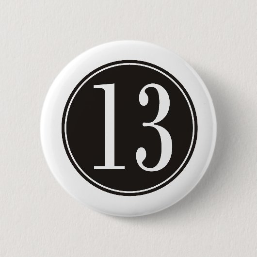#13 Zwarte Cirkel (voorzijde) Ronde Button 5,7 Cm (Voorkant)