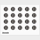 #13 Zwarte Cirkel (voorzijde) Ronde Sticker (Vel)