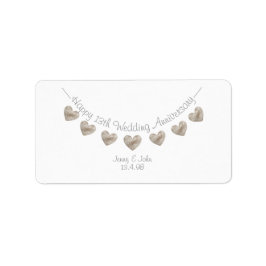 13de Bruiloft Jubileum kanten hartetiketten Etiket
