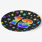 13de evenement: Bold, Fun, Kleurrijke Regenboog 13 Papieren Bordje (Gekanteld)