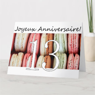 13de Franse verjaardag Macaron-Joyeux Anniversaire Kaart
