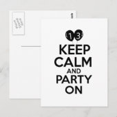 13de jaar oude design briefkaart (Voorkant / Achterkant)