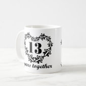 13de Jubileum 13 jaar samen Mok hartcadeau (Voorkant links)