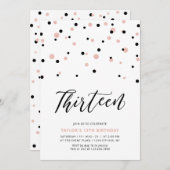 13de tiende verjaardag van het zwarte en Roos goud Kaart (Voorkant / Achterkant)