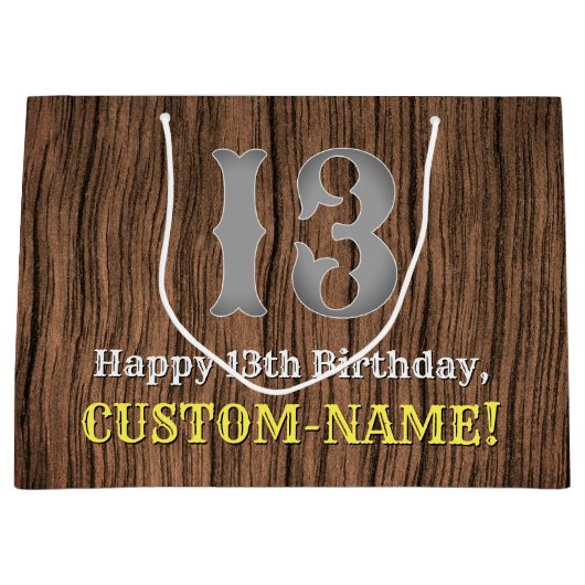 13de verjaardag: Country Western geïnspireerd uite Groot Cadeauzakje (Voorkant)