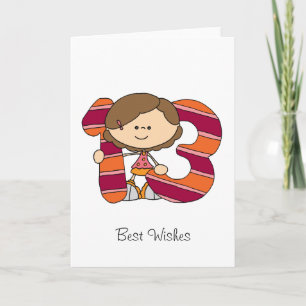 13de Verjaardag - de Kaart van Groeten - Meisje