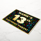 13de verjaardag van de Vliegende partij — Fun, Col Folie Uitnodiging (Gedraaid)