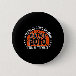 13de Verjaardag Vintage 2010 Officiële Tiener 13 Y Ronde Button 5,7 Cm
