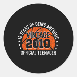 13de Verjaardag Vintage 2010 Officiële Tiener 13 Y Ronde Sticker