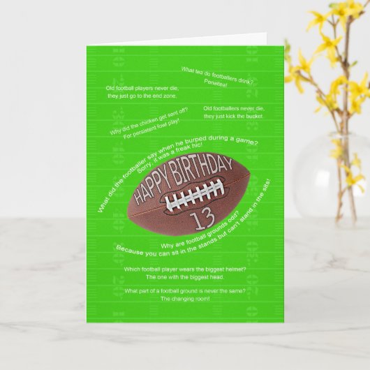 13de verjaardag, werkelijk slechte footballgrappen kaart (Gele Bloem)