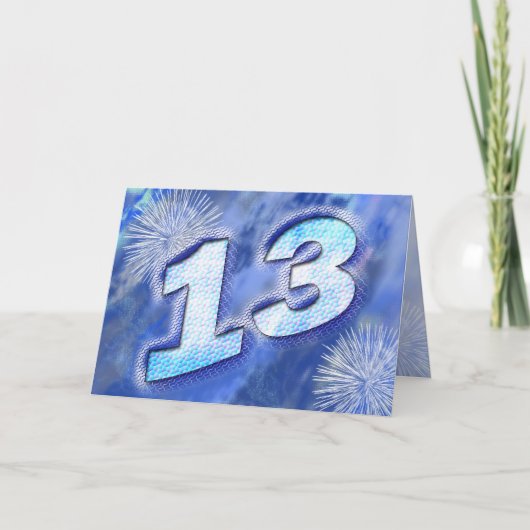 13de verjaardagskaart kaart (Voorkant)