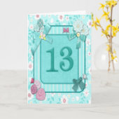 13de verjaardagskaart met bloemen kaart (Gele Bloem)