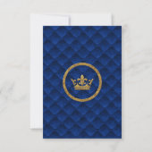 13e 13 verjaardagsfeestje Koningsblauwe Gouden Kro Kaart (Achterkant)