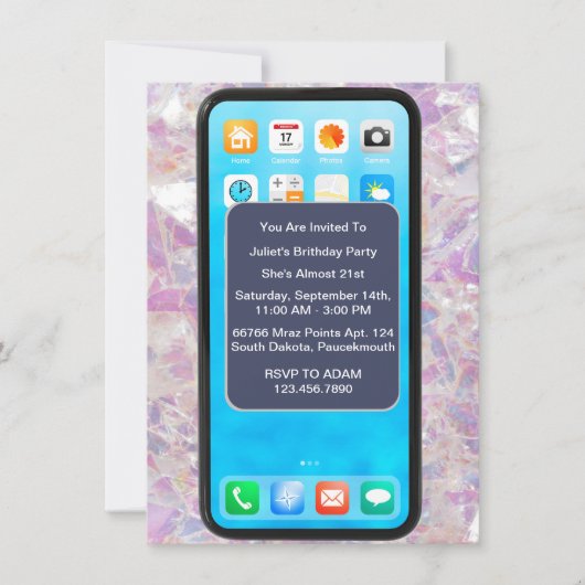 13e 14e 15e 18e 21e mobiele telefoon Verjaardag Kaart (Voorkant)