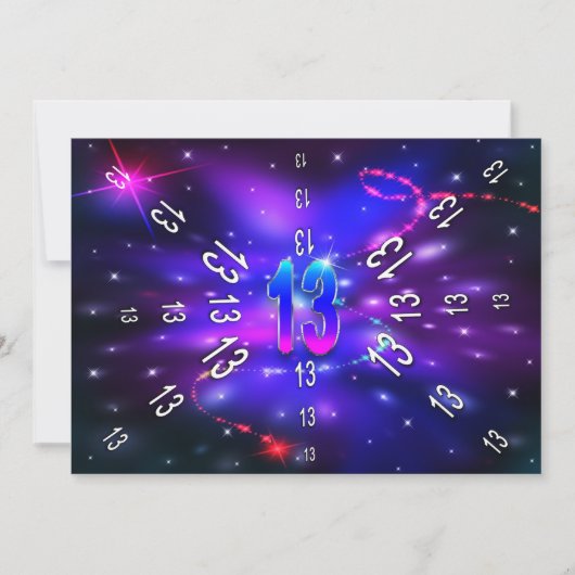 13e - Abstract universum - INVITATIE Kaart (Voorkant)