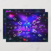 13e - Abstract universum - INVITATIE Kaart (Voorkant / Achterkant)