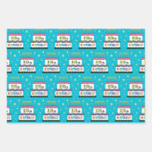 13e Birthday Cake Blue Wrapping Paper (Voorkant)