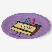 13e Birthday Cake met kaarsen Papieren Bordje (Gekanteld)