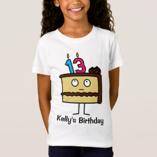 13e Birthday Cake met kaarsen T-shirt
