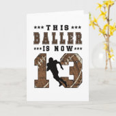 13e Birthday Gift Football Player 13-jarige jongen Kaart (Gele Bloem)